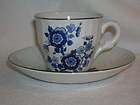 ENOCH WEDGWOOD ROYAL BLUE TUNSTALL DEMITASSE CUP AND SAUCER