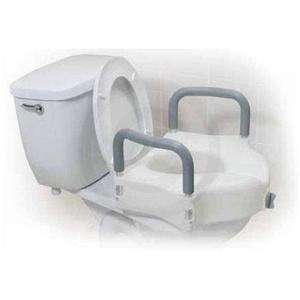 Locking 5 Elevated Toilet Seat with Removable Armrests  