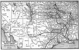 Map 1900 Missouri Pacific Railroad  