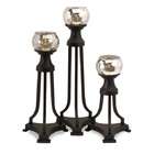   Set of 3 Statuesque Glass Domed Elegant Votive Candle Holders