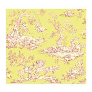   Toiles Pastoral Country Scenic Wallpaper, Green