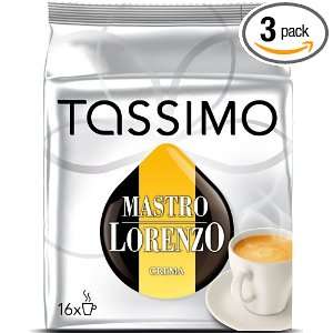 Mastro Lorenzo Crema Coffee, T discs for Tassimo Coffeemakers, 16 