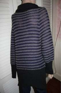 Free People Gray & Purple Stripe Oversized Sweater XS Extra Small 