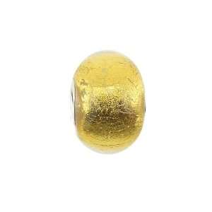    FROLIC Sterling Silver Gold Murano Glass Roundel Charm Jewelry