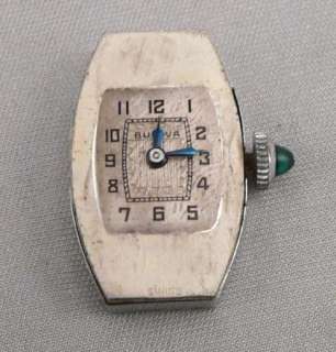   ART DECO BULOVA LADIES Wristwatch Wrist WATCH Rhodium Plated 15j SWISS