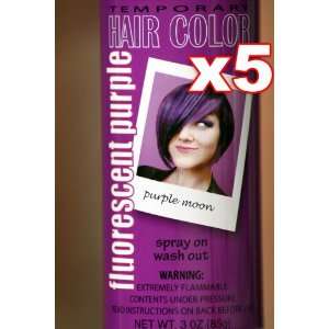 Quantity Five 3oz Cans   Spray On Wash Out Purple Hair Color Temporary 