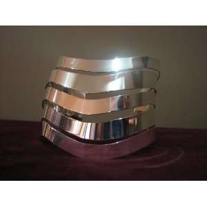  Rebajes Sterling Silver Five Wave Cuff Bracelet 