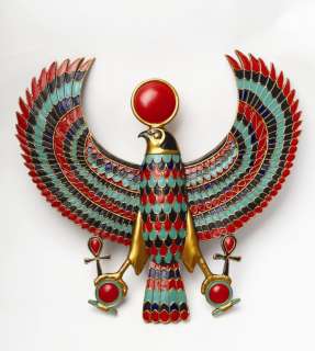 EGYPTIAN FALCON WINGS WALL PLAQUE STATUE FIGURINE  