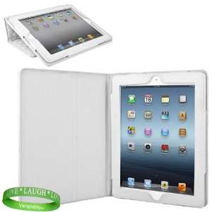  White Padded iPad Skin Cover Case Stand with Screen Flap 