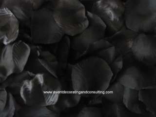 High Quality Thick Silk Rose Petals/Black  100 PC  