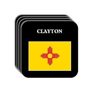  US State Flag   CLAYTON, New Mexico (NM) Set of 4 Mini 