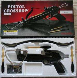 Brand New   80 Pound Draw Black Metal Frame Crossbow Pistol With 