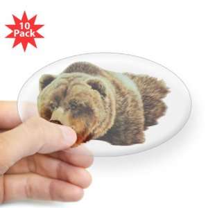   Clear (Oval) (10 Pack) Bear   Male Grizzly Bear 