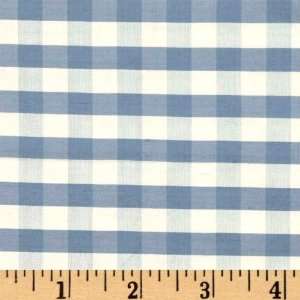   Silk Small Check Blue/White Fabric By The Yard Arts, Crafts & Sewing