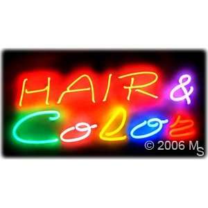 Neon Sign   Hair & Color   Large 13 x 32  Grocery 