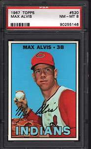 1967 Topps Baseball #520 Max Alvis (Indians) PSA 8 NM MT  