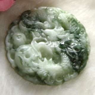 Big White Green Jade Delicately Carved Dragon Protect Treasury Amulet 