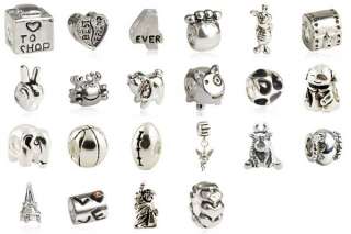 1pc Silver European bracelet beads charms X mas Jewelry at your choice 