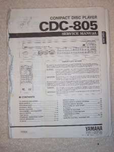 Yamaha Service Manual~CDC 805~CD Compact Disc Player  
