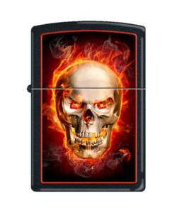 Zippo 5568 burning skull flames Lighter  