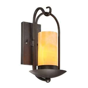 Onyx Stone Faux Candle 18 High Espresso Outdoor Wall Light
