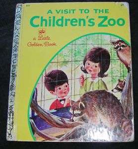 VISIT TO THE CHILDRENS ZOO Little Golden Book Hazen  