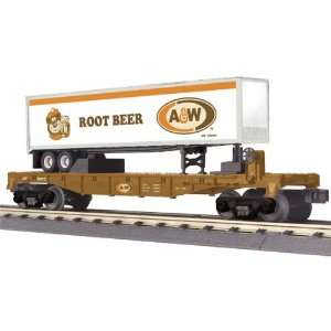  O 27 Flat w/Trailer, A&W Rootbeer MTH3076373 Toys & Games