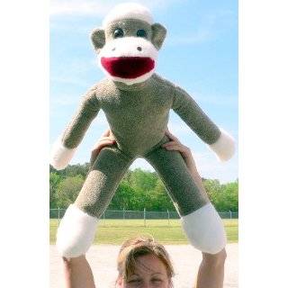BIG Plush Sock Monkey Is 28 inches tall   Over 2 feet tall Large Plush 