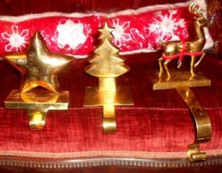 Heavy Brass Christmas Stocking Hangers/Holders  