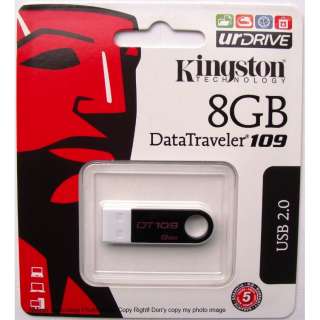 Kingston DataTraveler 109 USB 8GB 8G DT109/8GB DT109K/8GB Black Flash 