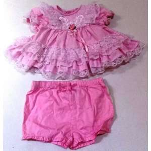  Baby Girl 6 9 Months, Old Fashioned Frock and Diaper Cover 