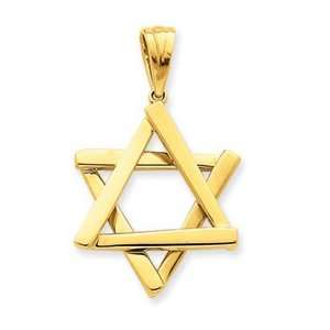  14k Yellow Gold Star of David Pendant Jewelry