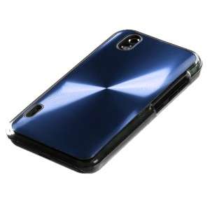 LG MARQUEE LS855 Sprint Boost Mobile Blue Metal Texture Clear Case 