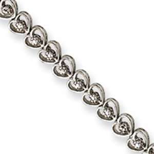  Sterling Silver Diamond Heart Bracelet Jewelry