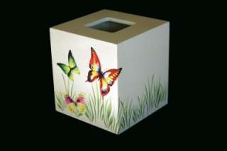 SPRING BUTTERFLIES Wood Tissue Box Cover NEW Bacova  