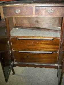 Vintage Antique Cabinet Dresser Pantry Foyer Counter top storage wood 