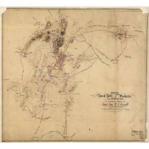 Civil War Map Sketch of the second battle of Winchester, June 13th 