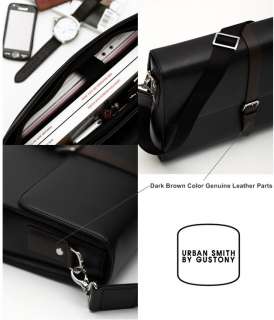 Leather Cross Body Shoulder Bag Briefcase M036 Black  