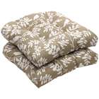  Outdoor Taupe Floral Wicker Seat Cushions (Set of 2)