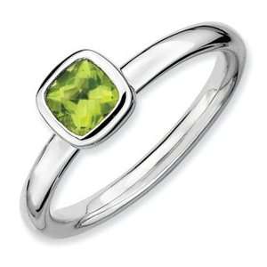   Stackable Expressions Cushion Cut Peridot Ring Size 10.00 Jewelry