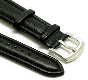 22mm Black quality leather watch Band fits Nautica  