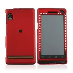    For Motorola Droid A855 Rubberized Hard Case Gems Red Electronics