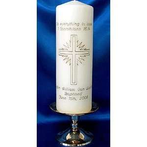  Baptism Candle   Shining Light Cross
