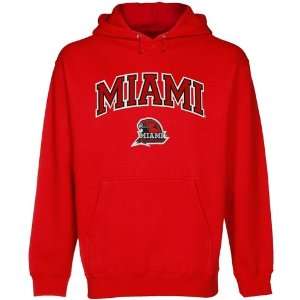 Miami University RedHawks Red Logo Arch Applique Midweight Pullover 