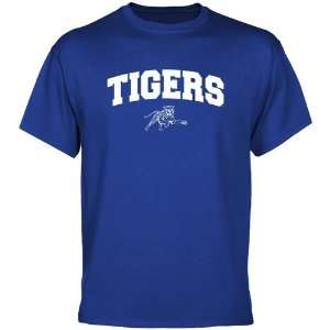  Jackson State Tigers Royal Blue Logo Arch T shirt Sports 