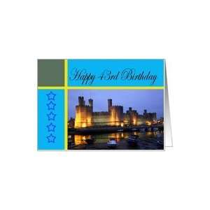  Happy 43rd Birthday Caernarfon Castle Card Toys & Games