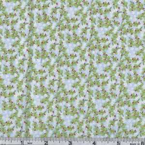  45 Wide Just For Friends Posey Sprigs Aqua Fabric By The 
