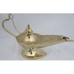  Lamp Alladin Aladdin 12in Polished Brass Genie Magical 