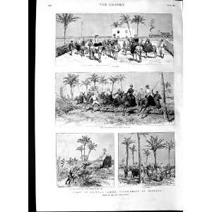  1891 Sport Egypt Paper Chase Donkeys Jumping Old Print 