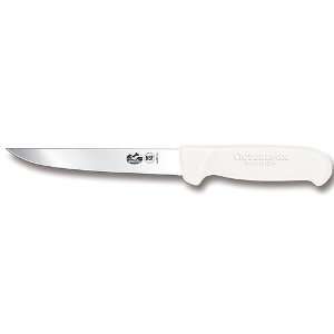   Wide Blade Boning Knife with White Handle